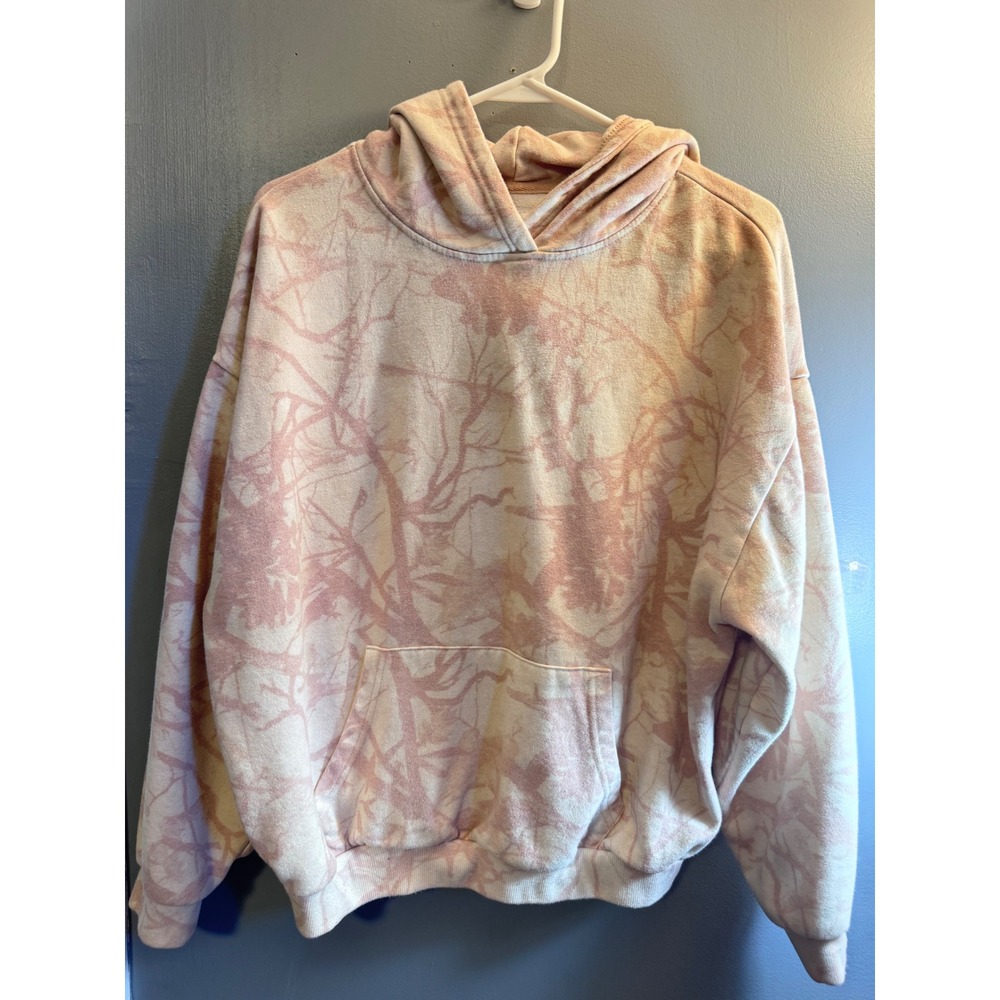 Lazy Sunday Pink Tie Dye Tree Branch Pullover Hoodie 21218JFT0660-GP1096